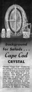 Imperial Glass Cape Cod Crystal Cruet Sal Pimienta Relish PEQUEÑO 1942 Revista Anuncio - Imagen 1 de 1