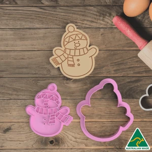 Christmas Snowman Cookie Cutter and Embosser Stamp - Picture 1 of 6