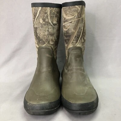 MAGELLAN OUTDOORS 400g GREEN/CAMO MENS RUBBER HUNTING/FISHING BOOT SIZE 5 - Image 1 of 4
