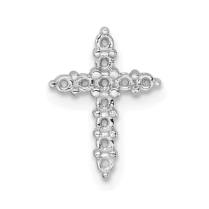 14k White Gold Diamond Cross Pendant Mounting Bracelet Necklace - Picture 1 of 4