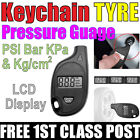 Digital LCD Motorcycle KEYCHAIN Tyre Air Pressure Gauge. 3-150psi.1st CLASS POST