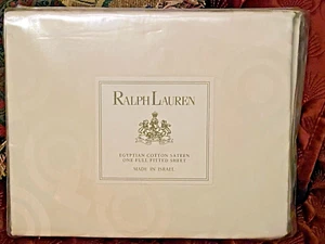 Ralph Lauren Fairbanks Cream Cotton Sateen FULL Fitted Sheet NEW in Package - Picture 1 of 5