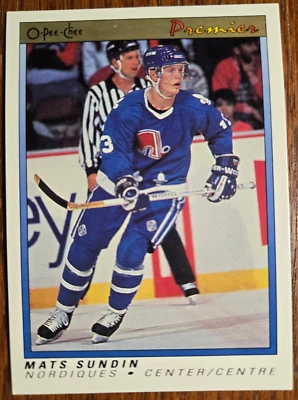 1990-91 O-Pee-Chee Premier Mats Sundin Rookie Card #114 Quebec Nordiques Mint - Image 1 of 2