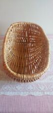 Vintage Woven Wicker Hanging Wall Basket oval/retangler deep brown