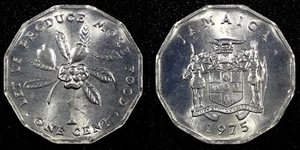 Jamaica Elizabeth II  Aluminum 1975 1 Cent Royal Mint FAO GEM BU KM# 64 (24 265) - Picture 1 of 3