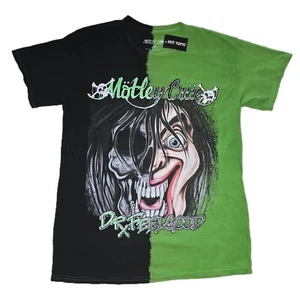 Motley Crue Dr Feelgood Split Dye Green Black Graphic Print Tee Shirt Sz M NEW - Picture 1 of 7