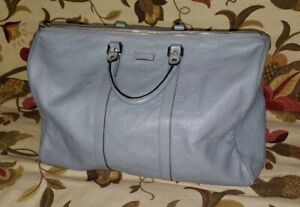 GUCCI MICRO GG GUCCISSIMA Purse LARGE BOSTON Loess BAG Gray Leather handbag