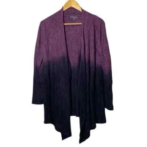 Barefoot Dreams Ombre Calypso Wrap Cardigan Sweater S/M Purple Black Bamboo Soft - Picture 1 of 11
