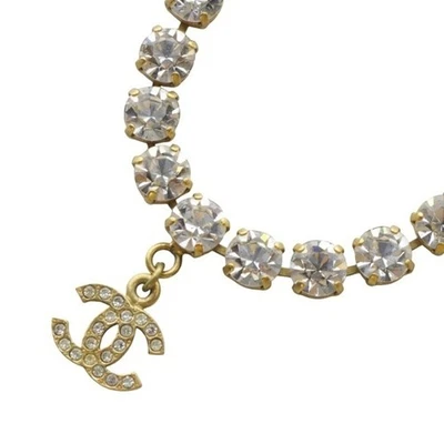 Chanel 96P Collar Colgante Vintage Marca Coco Grano Grande Piedra Transparente Usado 636b6 Foto 1 de 4