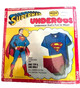 Superman Underoos 1978 Top & Brief Boys Size Medium 6-8 USA Sealed New Pkg *READ - Picture 1 of 9