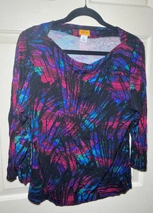Ruby Rd. Multicolor Abstract Women's Blouse XL - Picture 1 of 3