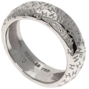 HERMES  Touboo Wave #50 Ring K18 White Gold  Ladies [Used] - Picture 1 of 9