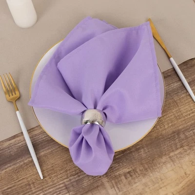 5 LAVENDER Premium 20" x 20" Polyester Dinner Table Napkins Wedding Party Events - Image 1 of 4