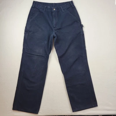 Pantalones Carhartt Para Hombres 33X30 Azul Marino B11-MDT Orig peto calce ropa de trabajo algodón Foto 1 de 4
