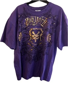 Zoo York Mens XXL Purple Graphic Reflective Grunge Biker Y2K EUC - Picture 1 of 8