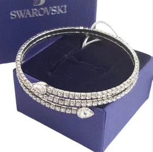 Swarovski Twisty Cuff Bracelet. Rhodium platinum plated. Silver colour. Genuine - Picture 1 of 3