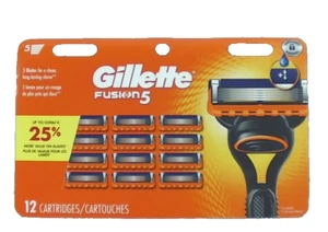 Gillette Fusion 5 Razor Blades - 12 Cartridges New Sealed - Picture 1 of 1