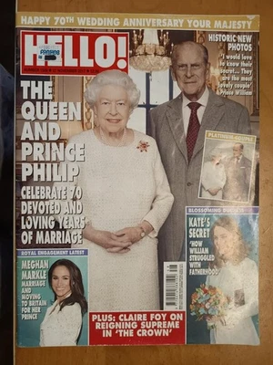 UK Hello! Nov 2017 QE2 Queen Elizabeth II Prince Philip Platinum Royal Marriage - Image 1 of 4
