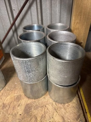 "Lote de 12 acoplamientos de conducto rígido galvanizado Wheatland de 3"" - acero roscado EE. UU. Foto 1 de 4