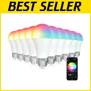 Dimmable 9W LED Light Bulbs - 60W Equivalent, Bluetooth App Control, 10 Count - Picture 1 of 11