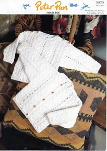 ~  Peter Pan Baby/Toddler Knitting Pattern For Lace & Cable Cardigan & Sweater ~ - Picture 1 of 1