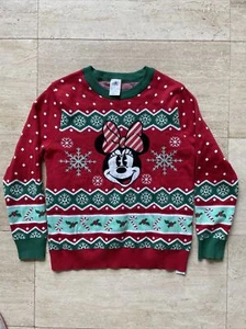 Disney Minnie Mouse Women’s Ugly Christmas Sweater size M Red Green - Picture 1 of 4