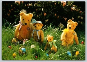 Postcard Easter Teddy Bear Scene Mirja de Vries #20 1990 Art Unlimited - Picture 1 of 2