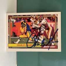 Charles Mann -Nevada-Reno- Washington Redskins Autographed Card