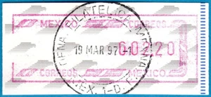 1994 Mexico Eagle double size ATM stamp swiss paper - 002.20 used 1997 Frama CVP - Picture 1 of 1