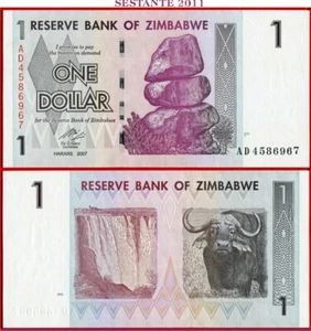 Simbabwe 1 Dollar 2007 P 65 Stempelglanz kostenloser Versand ab 100$ - Bild 1 von 2