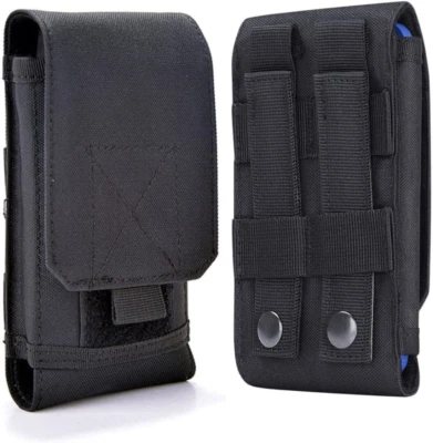 Universal Tactical Molle Cell Phone Pouch Waist Holster Belt Pack Bag Case Black - Image 1 of 4