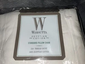 Wamsutta Pillow Shams Standard Beige 20" x 26" 100% Cotton READ - Picture 1 of 8