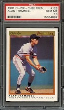 1991 O-PEE-CHEE PREMIER 123 ALAN TRAMMELL PSA GEM MT 10 BB