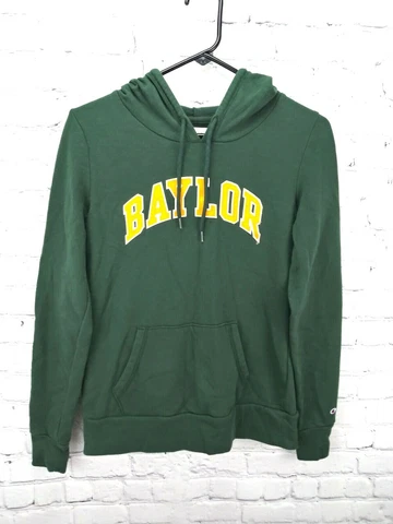 Champion Baylor Bears Hoodie Green Sweatshirt Gold Embroidered Logos Sz Men Med Cover