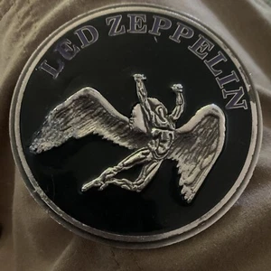 Led Zeppelin Swan Song Logo Black and Purple Belt Buckle Patina Corrosion - Picture 1 of 6