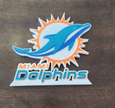 Logotipo de los delfines de Miami impreso en 3D Foto 1 de 4