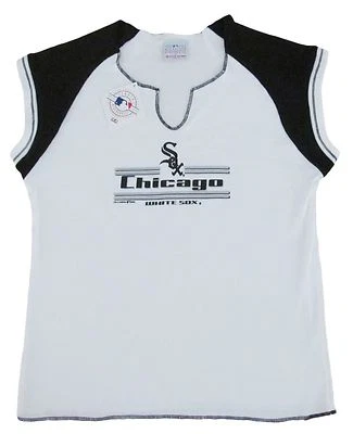 Chicago White Sox Jóvenes Niñas MLB Raglán Manga Gorra Camisa-Nueva con Etiquetas-Blanco/Negro Foto 1 de 2