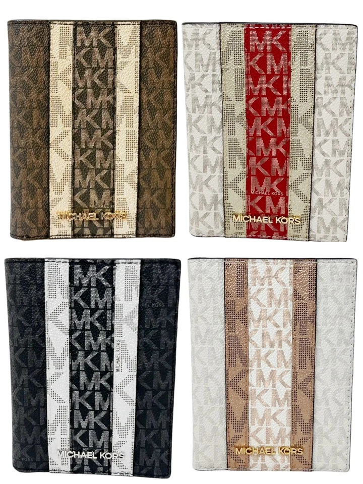 Michael Kors Jet Set Estuche Pasaporte de Viaje Cartera MK Firma Multicolor Foto 1 de 1