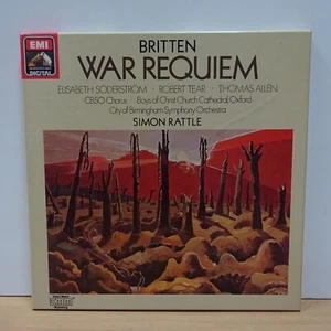 SLS 1077573 BRITTEN War Requiem CBSO SIMON RATTLE HMV STEREO 2LP BOX NM - Picture 1 of 7