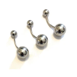 Bilanciere artigianale in acciaio chirurgico 14g, 12g e 10g PA con sfere GRANDI da 8 e 14mm. - Foto 1 di 4