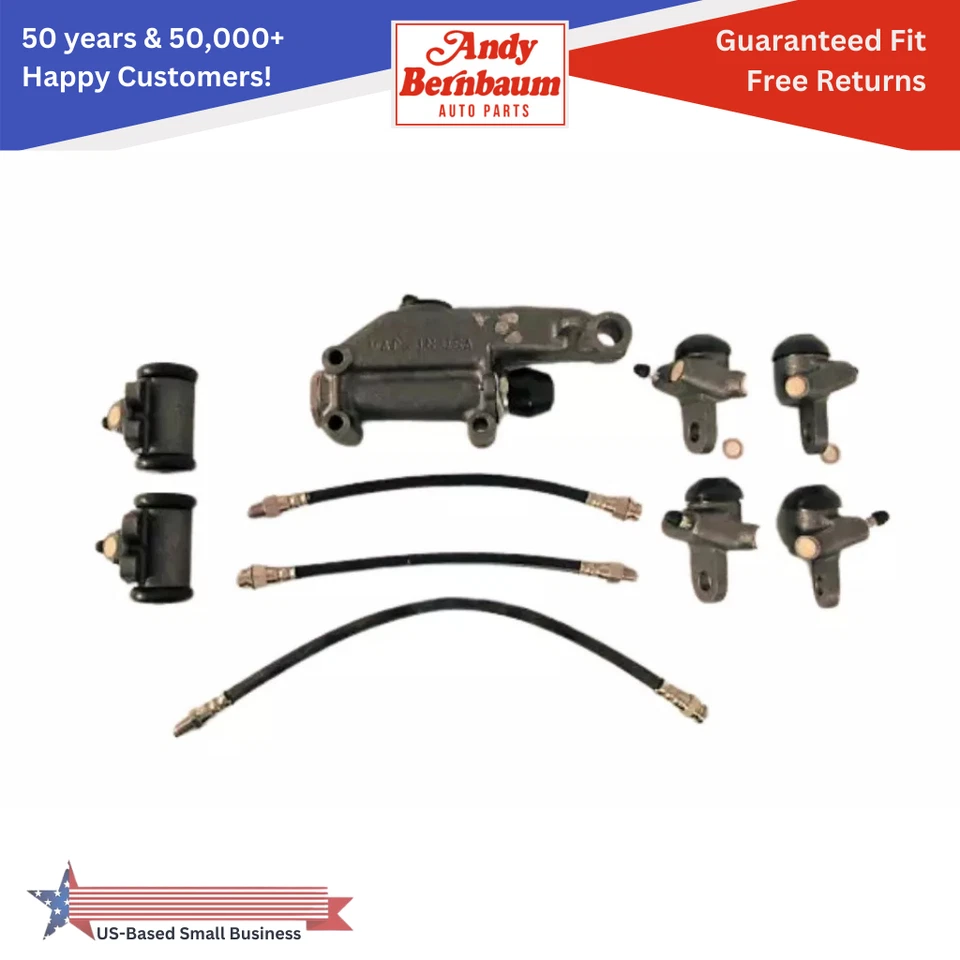For 1946-1954 Plymouth Savoy Wheel Brake Master Cyl & Flexible Hoses Rebuild Set - Image 1 of 3