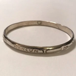 925 Sterling Silver Bracelet Cancun Mexico Authentic Bangle 2.75” Diameter - Picture 1 of 9