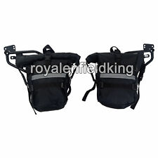 Royal Enfield Himalayan 411cc D1 Top Frame Canvas Luggage Bags Pair Black