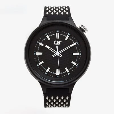 Reloj CAT Caterpillar Malla Diamante Correa Silicona Negra LL11121112 Foto 1 de 4