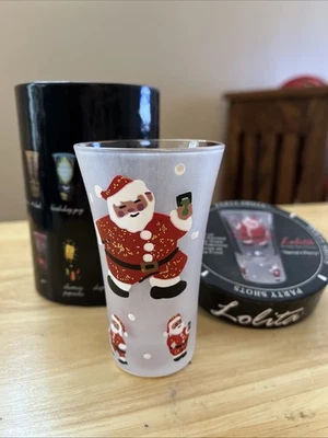 Vaso de chupito pintado a mano Lolita "Santa's Party Shots" nuevo Foto 1 de 3