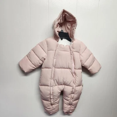 Murmurbear Bebé Traje de Nieve Rosa 18-24 Meses Con Capucha Bunting Mitones de Piel Extraíbles Foto 1 de 4