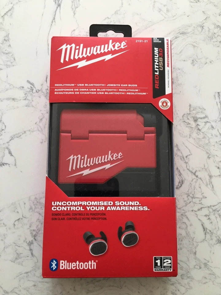Milwaukee 2191-21 Red Lithium USB Bluetooth Jobsite Ear Buds