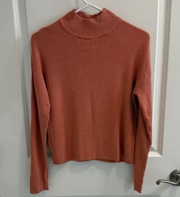 Suéter Ann Taylor Para Mujer Acanalado Óxido Cuello Simulado S Otoño Invierno Clásico Informal Foto 1 de 2