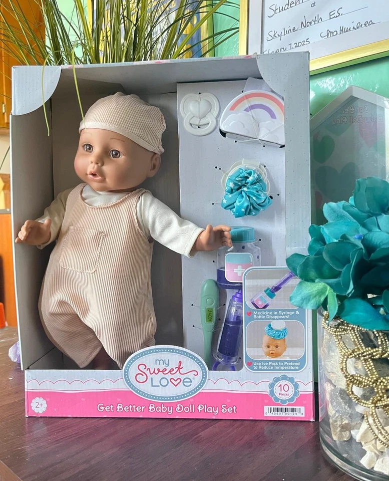 My Sweet Love Get Better Baby Doll Juego 10 Piezas | Accesorios para el Cuidado del Bebé | N Foto 1 de 4