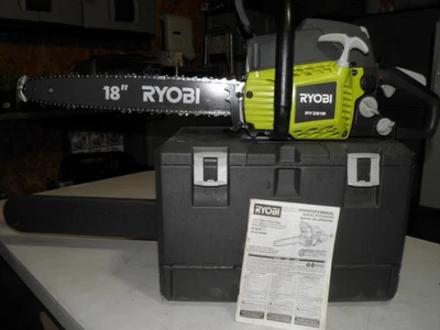 MOTOSIERRA GAS RYOBI RY3818 18"" CON ESTUCHE DE TRANSPORTE Y MANUAL Foto 1 de 4